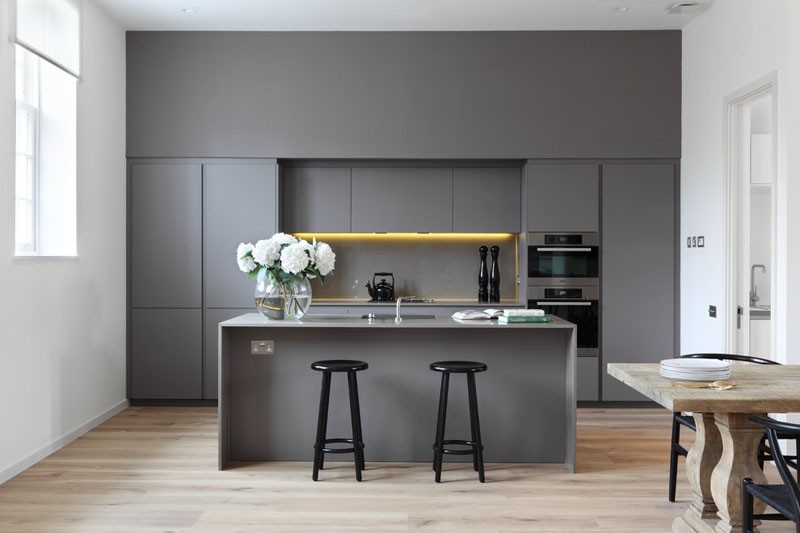Neutral kitchen design with Fridge Integrated