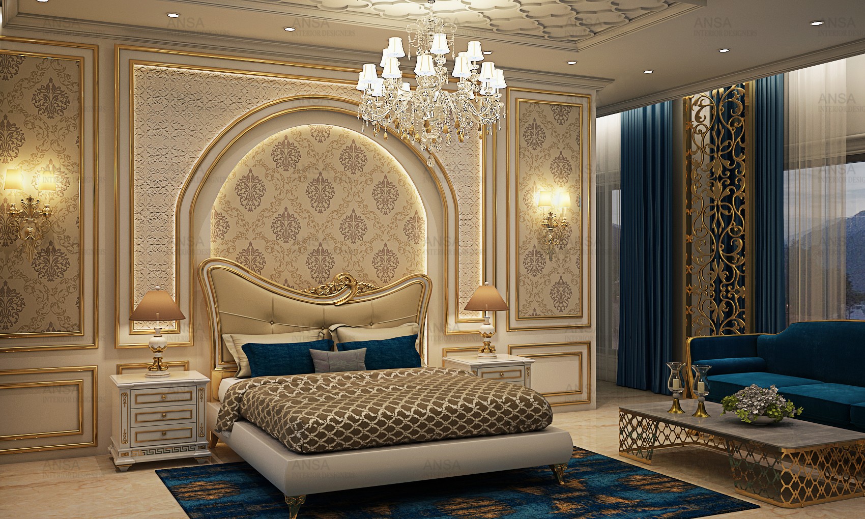Luxury knows no end. Bedroom at Srinagar.