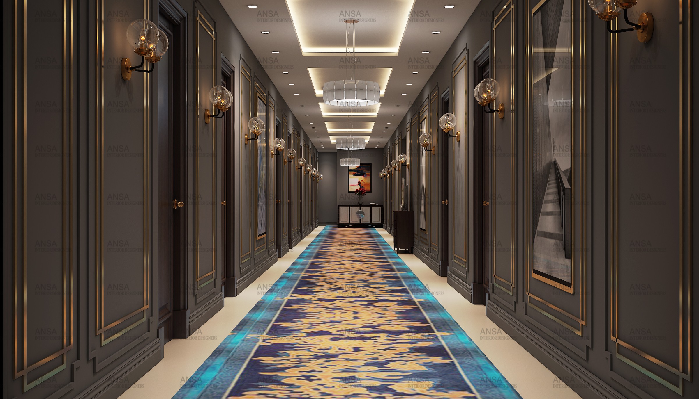 hotel interior design - The hallway of a hotel at nainital.
