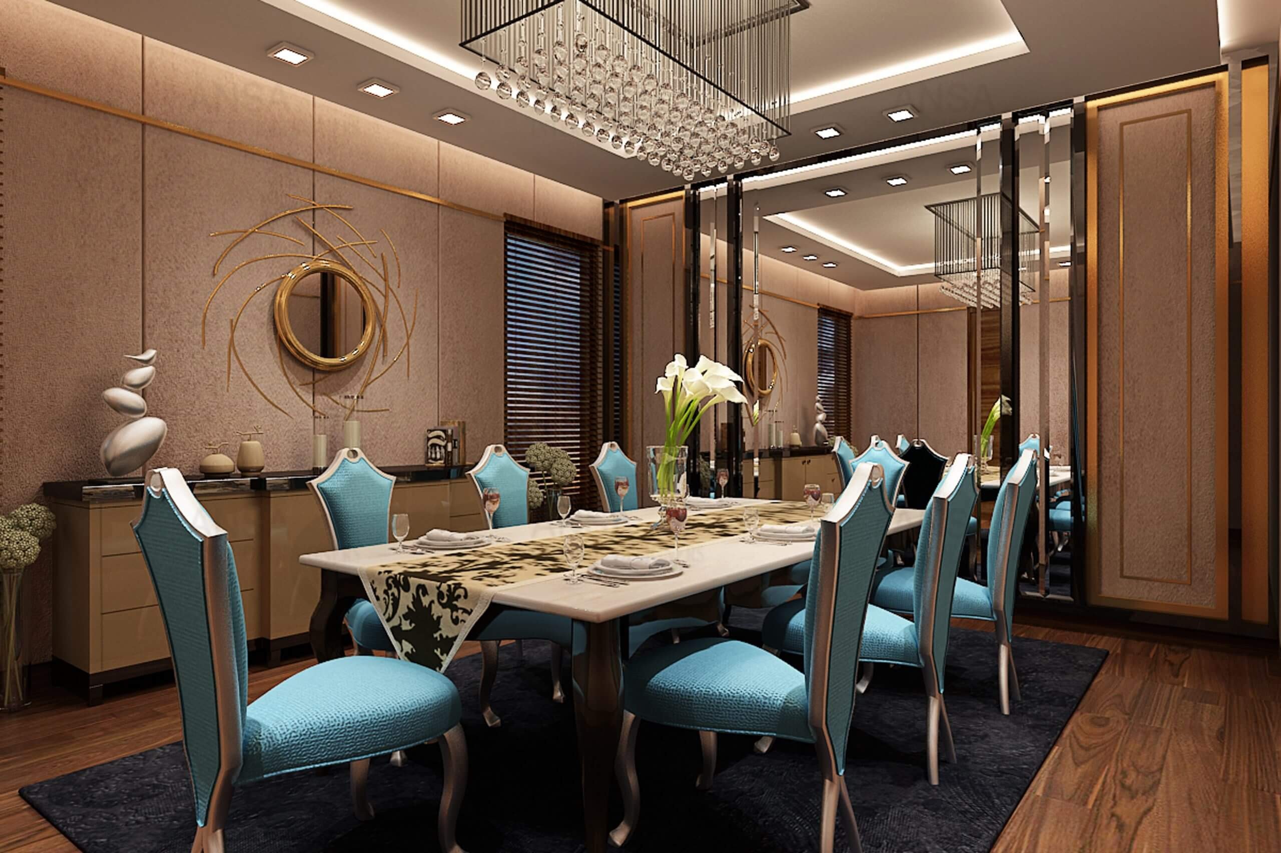 luxury dining room interiors ansa