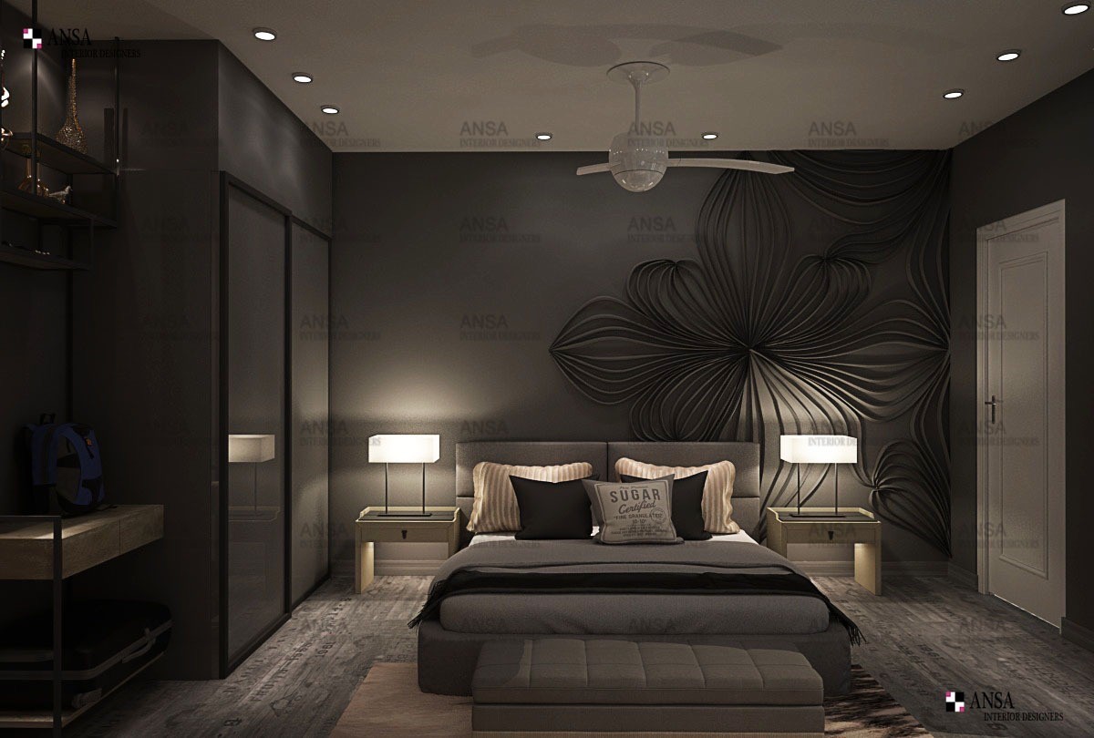 black bedroom interior design